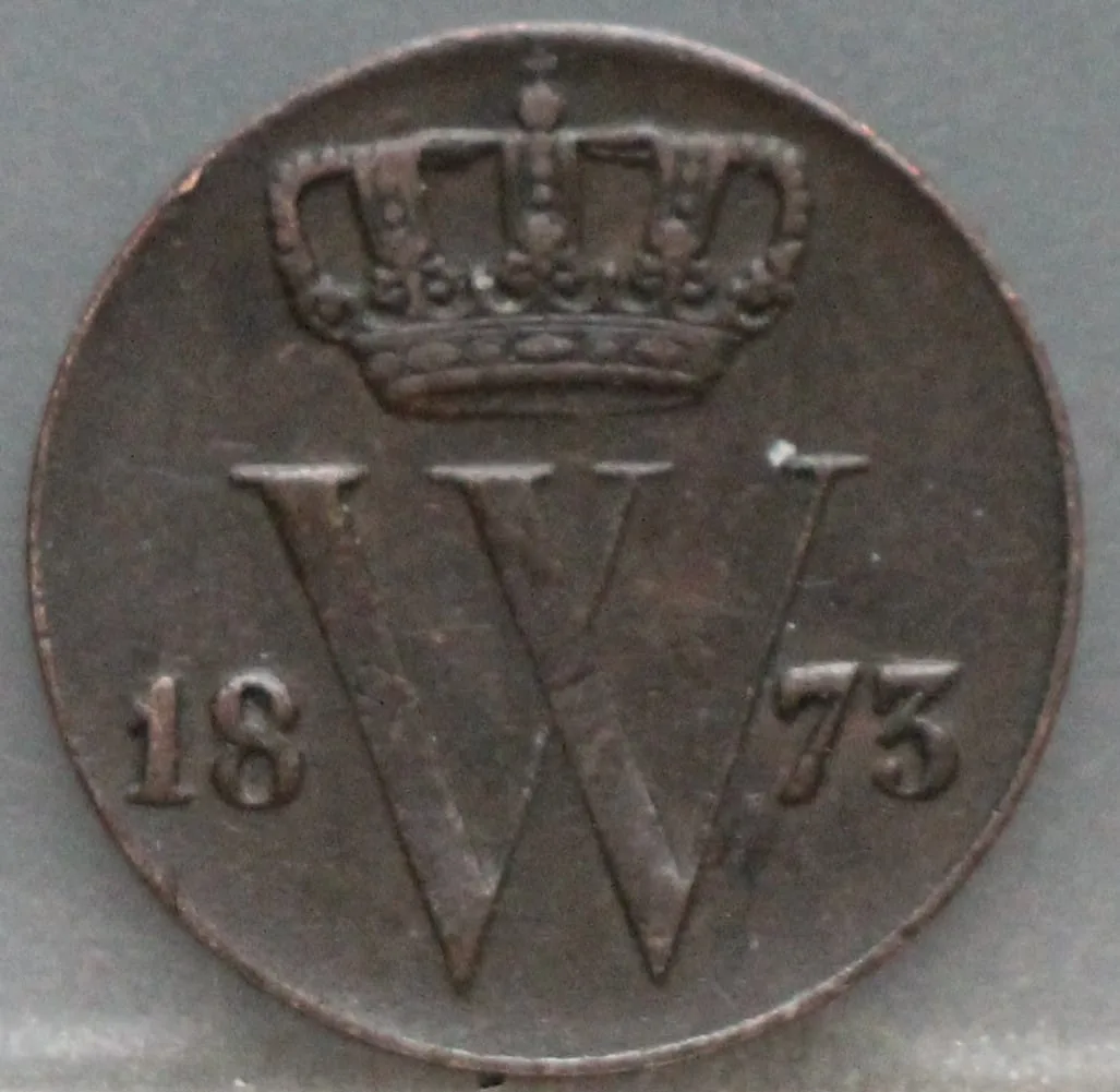 Halve Cent 1873 voorzijde, Nederland, ½ cent