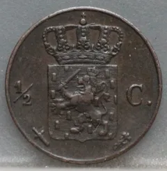 Halve Cent 1873 achterzijde, Nederland, ½ cent