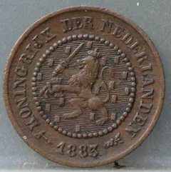 Halve Cent 1883 — Koper voorzijde, ½ cent