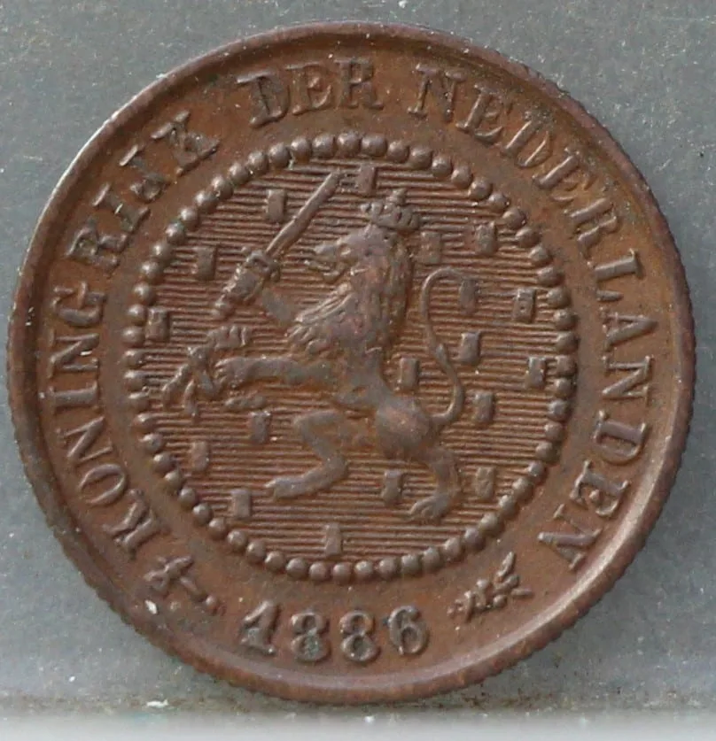 Halve Cent 1886 — Koper voorzijde, 1/2 cent