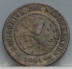 Halve Cent 1901 - Wilhelmina voorzijde, 1/2 cent