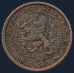 Halve Cent 1903 Nederland Brons