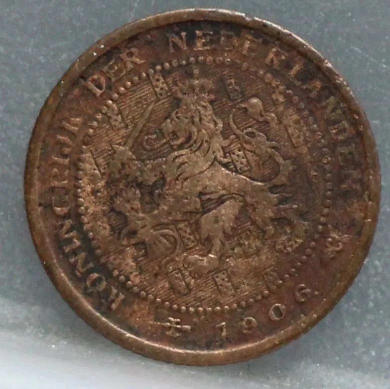 Halve Cent 1906 — Wilhelmina voorzijde, 1/2 cent