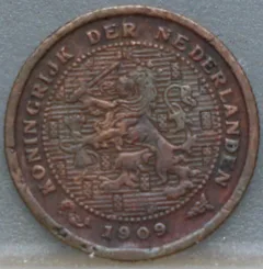 Halve Cent 1909 voorzijde, 1/2 cent