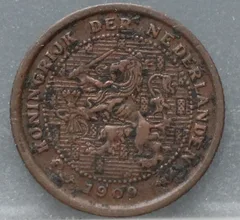 Halve Cent 1909 — Brons voorzijde, ½ cent