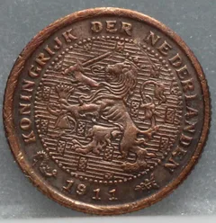 Halve Cent 1911 voorzijde, 1/2 cent