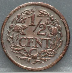 Halve Cent 1911 achterzijde, 1/2 cent
