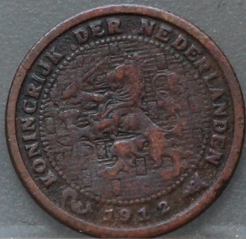 Halve Cent 1912 — Brons voorzijde, 1/2 cent
