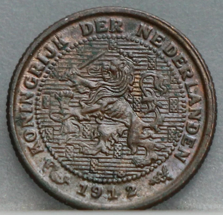 Halve Cent 1912 — Brons voorzijde, ½ Cent