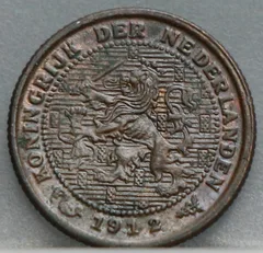 Halve Cent 1912 — Brons voorzijde, ½ Cent