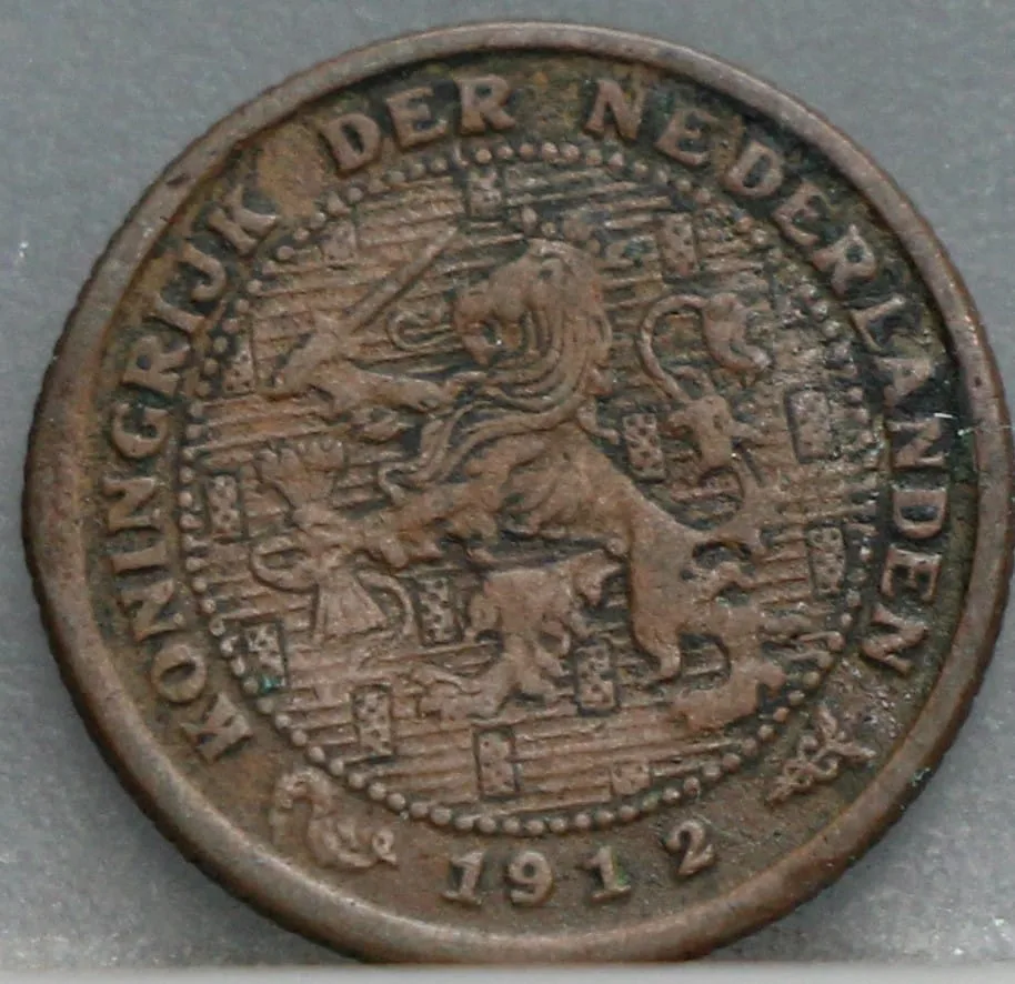 Halve Cent 1912 — Nederland Brons voorzijde, ½ Cent
