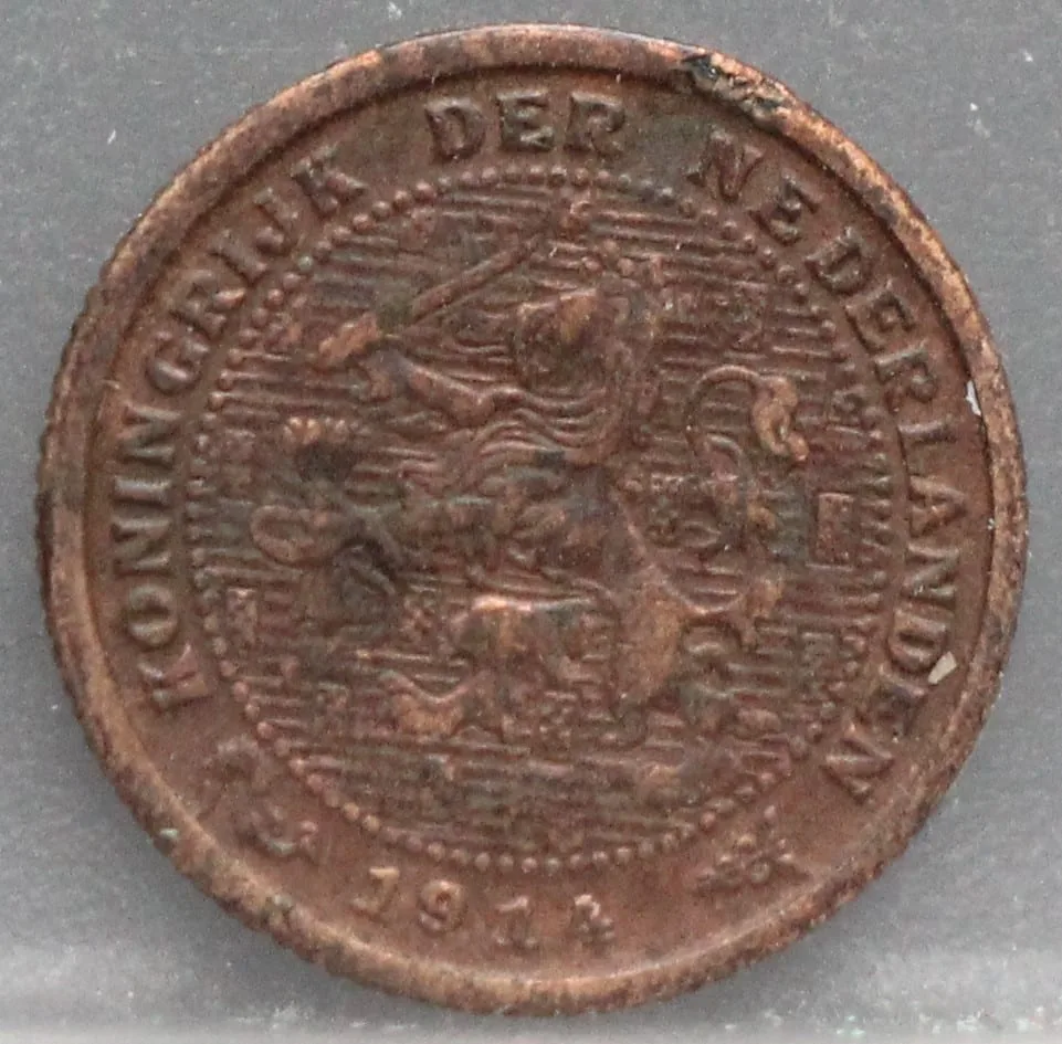 Halve Cent 1914 — Koper voorzijde, 1/2 cent