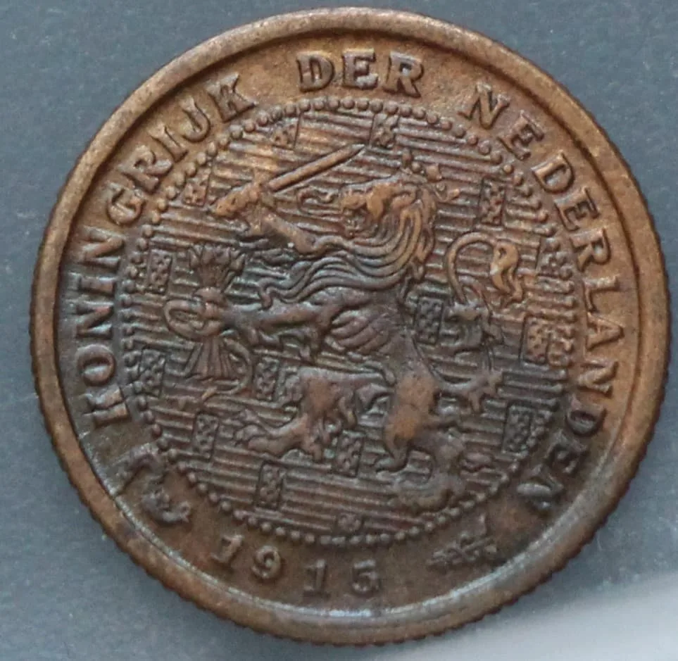 Halve Cent 1915 — Brons voorzijde, 1/2 cent