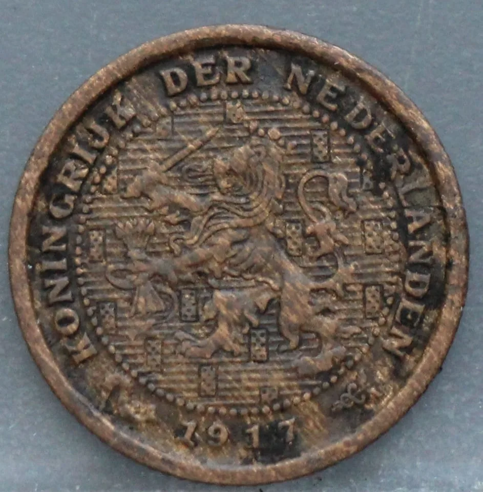 Halve Cent 1917 — Brons voorzijde, 1/2 cent