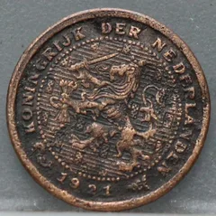 Halve Cent 1921 voorzijde, 1/2 cent