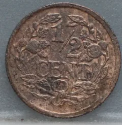 Halve Cent 1928 achterzijde, 1/2 cent
