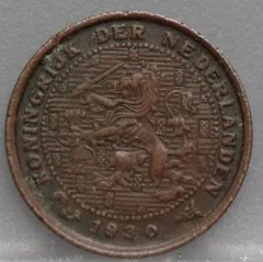 Halve Cent 1930 — Brons voorzijde, 1/2 cent