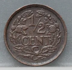 Halve Cent 1930 — Brons achterzijde, 1/2 cent