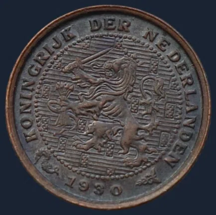 Halve Cent 1930 Wilhelmina