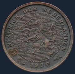 Halve Cent 1930 Wilhelmina