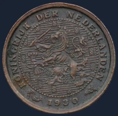 Halve Cent 1930 Wilhelmina