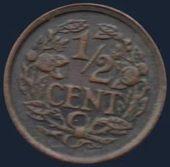 Halve Cent 1930 Wilhelmina
