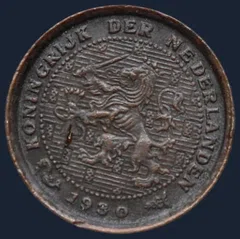 Halve Cent 1930 Wilhelmina