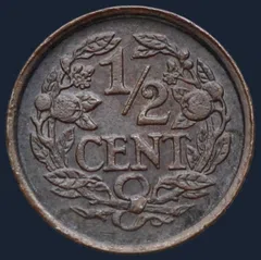 Halve Cent 1930 Wilhelmina