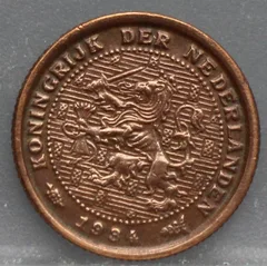 Halve Cent 1934 — Brons voorzijde, 1/2 cent