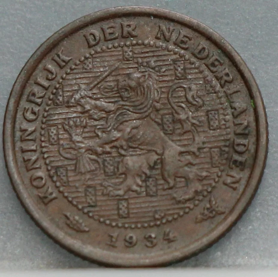 Halve Cent 1934 — Brons voorzijde, 1/2 cent