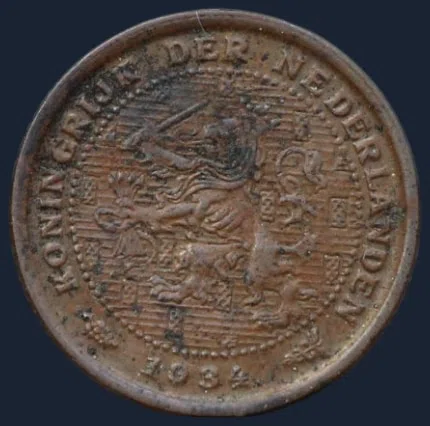 Halve Cent 1934 Wilhelmina