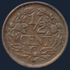 Halve Cent 1934 Wilhelmina