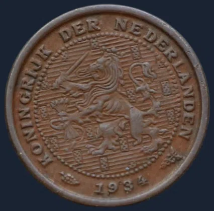 Halve Cent 1934 - Wilhelmina
