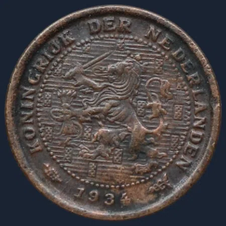 Halve Cent 1934 - Wilhelmina