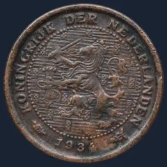 Halve Cent 1934 - Wilhelmina
