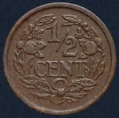 Halve Cent 1934 Wilhelmina