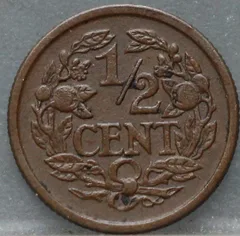 Halve Cent 1936 achterzijde, 1/2 cent