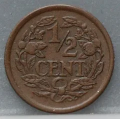Halve Cent 1936 achterzijde, 1/2 cent