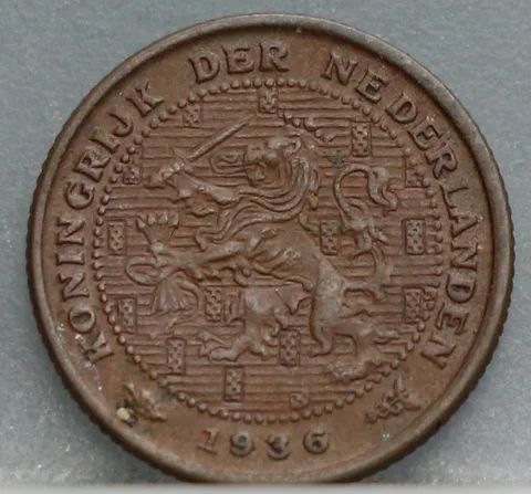 Halve Cent 1936 — Wilhelmina