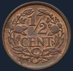 Halve Cent 1936 — Wilhelmina