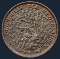 Halve Cent 1936 - Wilhelmina