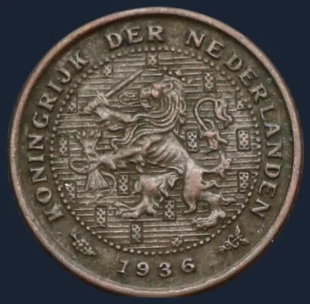 Halve Cent 1936 - Wilhelmina