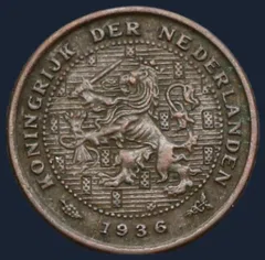 Halve Cent 1936 - Wilhelmina