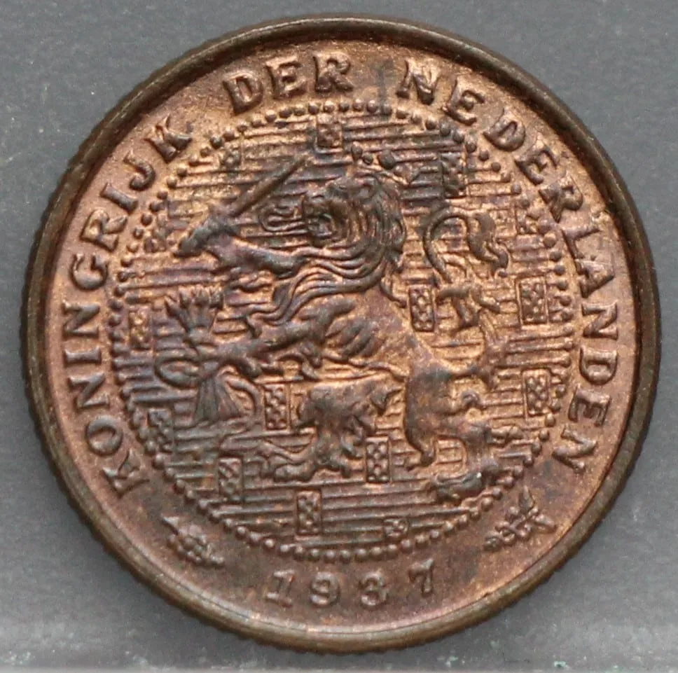 Halve Cent 1937 — Brons voorzijde, 1/2 cent