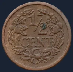 Halve Cent 1937 Wilhelmina