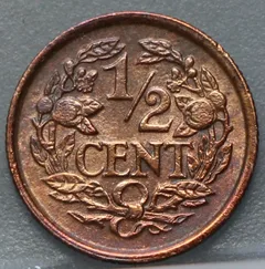 Halve Cent 1938 achterzijde, 1/2 cent