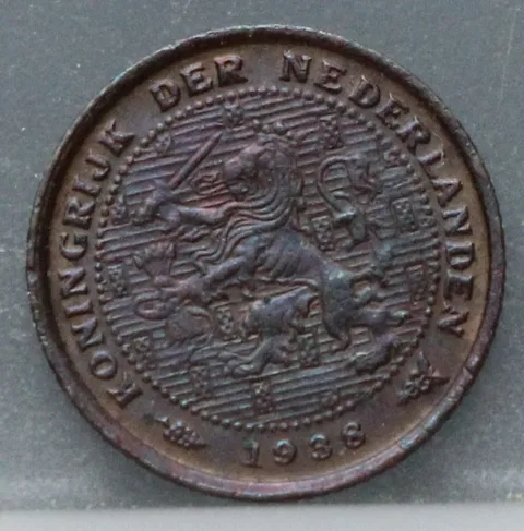 Halve Cent 1938 — Wilhelmina