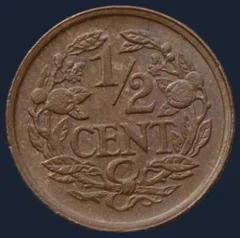 Halve Cent 1938 Wilhelmina
