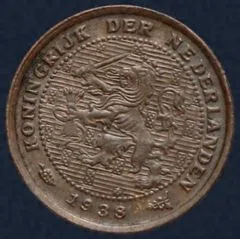 Halve Cent 1938 Wilhelmina