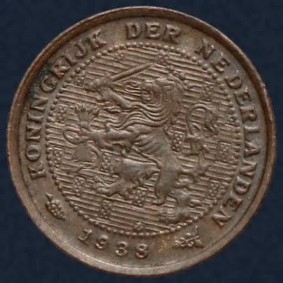 Halve Cent 1938 Wilhelmina